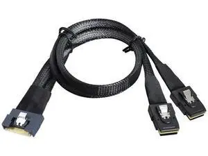0.5M SlimSAS SFF8654 8i 4.0 to Dual SAS 8087 Cable, 32AWG 24G HighSpeed Server Internal Cable with AntiMisdirection Design 0.5M SlimSAS SFF8654 8i 4.0 to Dual SAS 8087 Cable, 32AWG 24G HighSpeed Server Internal Cable with AntiMisdirection Design