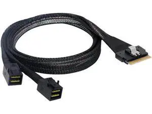 SAS Slim 4.0 SFF8654 8i PCIE Ultraport Slimline 74Pin to Dual SFF8643 4i PCIExpress Mini SAS HD Cable SAS Slim 4.0 SFF8654 8i PCIE Ultraport Slimline 74Pin to Dual SFF8643 4i PCIExpress Mini SAS HD Cable