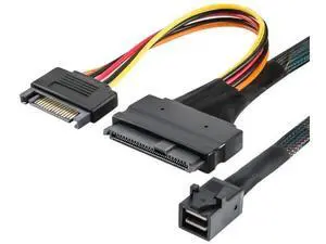 39.37 Inches Mini SAS HD SFF8643 to SAS SFF8639 Server Cable, 12Gbps with SATA 15Pin YType Power Connection Cable 39.37 Inches Mini SAS HD SFF8643 to SAS SFF8639 Server Cable, 12Gbps with SATA 15Pin YType Power Connection Cable