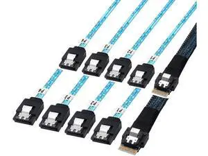 Internal Mini SAS to SATA Cable, SFF8654 to SATA 12Gbps HighSpeed Connecting Line, MultiLane Mini SAS Host Internal Server Cable, 1.6FT, 2Pack Internal Mini SAS to SATA Cable, SFF8654 to SATA 12Gbps HighSpeed Connecting Line, MultiLane Mini SAS Host Internal Server Cable, 1.6FT, 2Pack