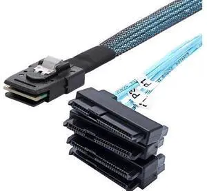 100cm Internal Mini SAS Fanout Cable, 4×SFF8087 36Pin Host to SFF8482 29Pin SAS Hard Drive Target Cable with IDE Power 100cm Internal Mini SAS Fanout Cable, 4×SFF8087 36Pin Host to SFF8482 29Pin SAS Hard Drive Target Cable with IDE Power