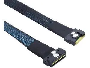 PCIe SlimSAS LP LowProfile SFF8654 8i to SFF8654 8X Server Cable, 24Gbps HighSpeed, 85 Impedance, FlattoFlat Internal Cable with AntiMisplug Design, Black, 0.8M PCIe SlimSAS LP LowProfile SFF8654 8i to SFF8654 8X Server Cable, 24Gbps HighSpeed, 85 Impedance, FlattoFlat Internal Cable with AntiMisplug Design, Black, 0.8M