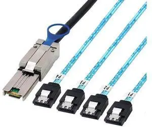 0.5M Mini SAS HD SFF8088 26P to 4×SATA 7P Female Cable, 6Gbps HighSpeed Server Hard Drive Connection Cable, 28AWG, 10 Ohm 0.5M Mini SAS HD SFF8088 26P to 4×SATA 7P Female Cable, 6Gbps HighSpeed Server Hard Drive Connection Cable, 28AWG, 10 Ohm