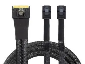 Mini SlimSAS SFF8654 8i 4.0 to Dual SAS HD SFF8643 Cable, 32AWG 24G HighSpeed AntiMisdirection Server Interconnect, 0.8M Mini SlimSAS SFF8654 8i 4.0 to Dual SAS HD SFF8643 Cable, 32AWG 24G HighSpeed AntiMisdirection Server Interconnect, 0.8M