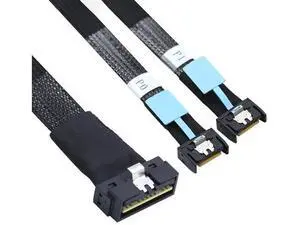 PCIe SlimSAS LP LowProfile SFF8654 8I to Dual MCIO 4I Cable, 12Gbps HighSpeed Server Data Cable for RAID Controller, Workstation & Storage Expansion, 1M/39.37in PCIe SlimSAS LP LowProfile SFF8654 8I to Dual MCIO 4I Cable, 12Gbps HighSpeed Server Data Cable for RAID Controller, Workstation & Storage Expansion, 1M/39.37in