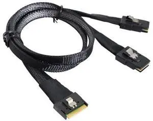 SlimSAS SFF8654 8i 74Pin to 2×SFF8087 Mini SAS Fanout Cable, 12Gbps HighSpeed Internal Server Cable, AntiMisplug Design, 32AWG 85Ohm Impedance, 0.5M SlimSAS SFF8654 8i 74Pin to 2×SFF8087 Mini SAS Fanout Cable, 12Gbps HighSpeed Internal Server Cable, AntiMisplug Design, 32AWG 85Ohm Impedance, 0.5M