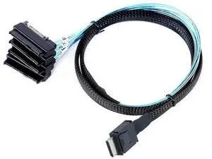 50cm Mini SAS SFF8611 PCIe 4I Straight to SFF8482 2in1 Adapter Cable, 4×SAS 29Pin with SATA 15PIN Power for SSD Data Transfer 50cm Mini SAS SFF8611 PCIe 4I Straight to SFF8482 2in1 Adapter Cable, 4×SAS 29Pin with SATA 15PIN Power for SSD Data Transfer