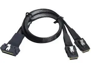 PCIe Slimline LowProfile SFF8654 8i to 2×SFF8087 Internal Server Breakout Cable, 30AWG, 12Gbps HighSpeed Harness, 1m / 39.37in PCIe Slimline LowProfile SFF8654 8i to 2×SFF8087 Internal Server Breakout Cable, 30AWG, 12Gbps HighSpeed Harness, 1m / 39.37in