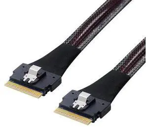 Slimline SAS 4.0 SFF8654 8i 74Pin PCIE Ultraport Extension Cable, 32AWG 24Gbps HighSpeed Server Interconnect Cable, 0.5M Slimline SAS 4.0 SFF8654 8i 74Pin PCIE Ultraport Extension Cable, 32AWG 24Gbps HighSpeed Server Interconnect Cable, 0.5M