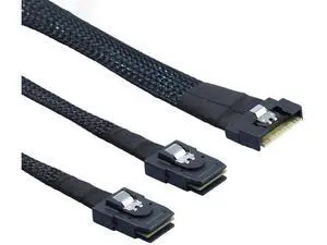 SlimSAS SFF8654 8i PCIe 4.0 to Dual SFF8087 Server Cable, 32AWG 24Gbps HighSpeed Internal Cable, AntiMisdirection Design, 1M SlimSAS SFF8654 8i PCIe 4.0 to Dual SFF8087 Server Cable, 32AWG 24Gbps HighSpeed Internal Cable, AntiMisdirection Design, 1M
