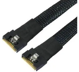SlimSAS SFF8654 8i PCIe 4.0 Interconnect Cable, 32AWG 24Gbps HighSpeed Server Cable, AntiMisdirection Design, 0.5M SlimSAS SFF8654 8i PCIe 4.0 Interconnect Cable, 32AWG 24Gbps HighSpeed Server Cable, AntiMisdirection Design, 0.5M