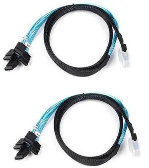 2PCS Internal Mini SAS 36Pin (SFF8087) Male to 4X SATA 7Pin Female FanOut Cable, 1Meter (3.3 Feet) 2PCS Internal Mini SAS 36Pin (SFF8087) Male to 4X SATA 7Pin Female FanOut Cable, 1Meter (3.3 Feet)