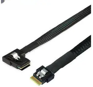 HighSpeed SlimSAS 4.0 SFF8654 4i to SAS SFF8087 LeftAngle Adapter Cable for HighPerformance Servers HighSpeed SlimSAS 4.0 SFF8654 4i to SAS SFF8087 LeftAngle Adapter Cable for HighPerformance Servers