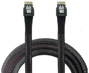 Slim SAS SFF8654 4i to SFF8654 4i HighSpeed Interconnect Cable, 38Pin, 12G/24Gbps, 50cm Slim SAS SFF8654 4i to SFF8654 4i HighSpeed Interconnect Cable, 38Pin, 12G/24Gbps, 50cm