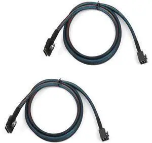 2PCS Internal Mini SAS HD SFF8643 to SFF8087 Cable, Compatible with RAID & PCIE Controllers, 3.3FT / 1M 2PCS Internal Mini SAS HD SFF8643 to SFF8087 Cable, Compatible with RAID & PCIE Controllers, 3.3FT / 1M