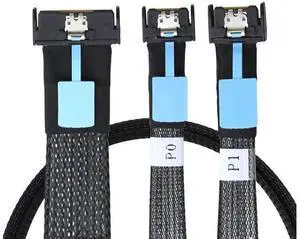 Gen5 Slimline MCIO 8i PCIe 5.0 SFF8654 8i to Dual SFF8654 4i Cable, 32Gbps HighSpeed Copper Wire Harness, 0.5M/19.68in (1M/39.4in Optional) Gen5 Slimline MCIO 8i PCIe 5.0 SFF8654 8i to Dual SFF8654 4i Cable, 32Gbps HighSpeed Copper Wire Harness, 0.5M/19.68in (1M/39.4in Optional)