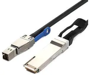 MiniSAS HD SFF8644 to QSFP 40G SFF8436 Server Stacking Cable, 12Gbps HighSpeed Internal Interconnect, 28AWG 10Ohm Impedance, Black, 0.5M MiniSAS HD SFF8644 to QSFP 40G SFF8436 Server Stacking Cable, 12Gbps HighSpeed Internal Interconnect, 28AWG 10Ohm Impedance, Black, 0.5M