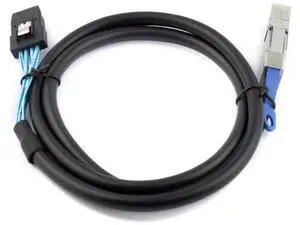 Mini SAS HD SFF8644 with IC to SFF8087 Server Stacking Cable, 12Gbps HighSpeed 28AWG 10 Ohm Data Cable, Black, 2M Mini SAS HD SFF8644 with IC to SFF8087 Server Stacking Cable, 12Gbps HighSpeed 28AWG 10 Ohm Data Cable, Black, 2M