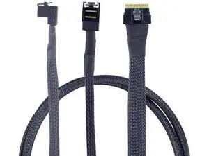 0.5M/19.68in Mini SAS Slimline SFF8654 8i 4.0 to Dual UpwardFacing SAS HD SFF8643 Cable 24Gbps HighSpeed 32AWG Server Data Cable for RAID Controller, HDD & SSD 0.5M/19.68in Mini SAS Slimline SFF8654 8i 4.0 to Dual UpwardFacing SAS HD SFF8643 Cable 24Gbps HighSpeed 32AWG Server Data Cable for RAID Controller, HDD & SSD