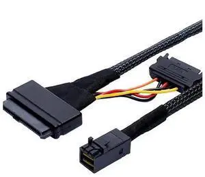 Mini SAS SFF8643 to U.2 SFF8639 Cable with 15Pin Power Connector, IOCAB40121, 16GT/s PCIe 4Lane HighSpeed Data Cable for Server, Workstation & Storage System, 0.5M/19.68in Mini SAS SFF8643 to U.2 SFF8639 Cable with 15Pin Power Connector, IOCAB40121, 16GT/s PCIe 4Lane HighSpeed Data Cable for Server, Workstation & Storage System, 0.5M/19.68in
