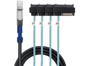 Compatible with Mini SAS HD SFF8644 to SFF8482 29Pin 2in1 SATA Hard Drive Data Cable, 28AWG Copper, 12G HighSpeed Harness, 2M/78.74in Compatible with Mini SAS HD SFF8644 to SFF8482 29Pin 2in1 SATA Hard Drive Data Cable, 28AWG Copper, 12G HighSpeed Harness, 2M/78.74in