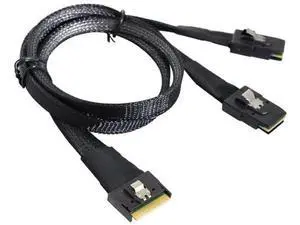 SlimSAS SFF8654 8i 74Pin to 2×SAS SFF8087 Cable, 12Gbps HighSpeed Internal Server Connection, AntiMisplug Design, 32AWG, 85 Impedance, 1M SlimSAS SFF8654 8i 74Pin to 2×SAS SFF8087 Cable, 12Gbps HighSpeed Internal Server Connection, AntiMisplug Design, 32AWG, 85 Impedance, 1M