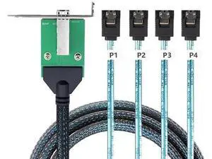 Mini SAS HD SFF8644 Female with Latch to 4×SATA 7Pin Cable, 12Gbps HighSpeed Server Hard Drive Data Cable for RAID Controller, Workstation & Storage Expansion, 0.5M/19.68in Mini SAS HD SFF8644 Female with Latch to 4×SATA 7Pin Cable, 12Gbps HighSpeed Server Hard Drive Data Cable for RAID Controller, Workstation & Storage Expansion, 0.5M/19.68in