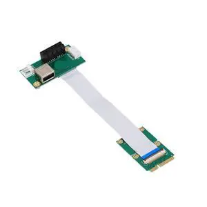 Mini PCI-E to PCI-E Express 1X Extension Cord Adapter Card with USB Riser Card Mini PCI-E to PCI-E Express 1X Extension Cord Adapter Card with USB Riser Card