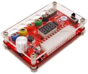 ATX Power Supply Breakout Board and Acrylic Case Kit with ADJ Adjustable Voltage Knob, Supports 3.3V, 5V, 12V and 1.8V-10.8V (ADJ) Output Voltage, 3A Maximum Output, Reset Protection ATX Power Supply Breakout Board and Acrylic Case Kit with ADJ Adjustable Voltage Knob, Supports 3.3V, 5V, 12V and 1.8V-10.8V (ADJ) Output Voltage, 3A Maximum Output, Reset Protection