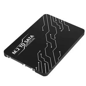 M.2 to SATA Adapter Enclosure, 2.5 Inch, Supports SATA I/II/III up to 6Gbps, Compatible with 22x30/42/60/80mm M.2 NGFF SATA SSDs, Black M.2 to SATA Adapter Enclosure, 2.5 Inch, Supports SATA I/II/III up to 6Gbps, Compatible with 22x30/42/60/80mm M.2 NGFF SATA SSDs, Black