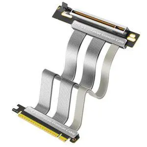 PCI-E 5.0 16X Flexible Extension Cable, 20cm GPU Riser Cable with 90 Degree Vertical Installation, High Speed PCIe Cable for Desktop PC ATX/1U/2U Case PCI-E 5.0 16X Flexible Extension Cable, 20cm GPU Riser Cable with 90 Degree Vertical Installation, High Speed PCIe Cable for Desktop PC ATX/1U/2U Case