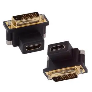 Adapter 2pcs/lot Up & Down Angled 90 Degree DVI Male to HDMI Female 4K Adapter Port Saver for Computer HDTV Graphics Card Adapter 2pcs/lot Up & Down Angled 90 Degree DVI Male to HDMI Female 4K Adapter Port Saver for Computer HDTV Graphics Card