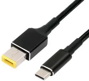 USB-C 100W 20V Input to Rectangular Jack PD Power 65W Output Charge Cable Support QC PD Type-C for Thinkpad X1 Legion Y7000P Laptop (1.8m) USB-C 100W 20V Input to Rectangular Jack PD Power 65W Output Charge Cable Support QC PD Type-C for Thinkpad X1 Legion Y7000P Laptop (1.8m)