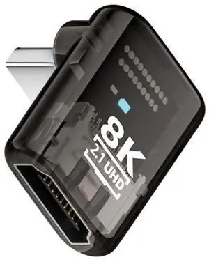 Up Angled 90 Degree Low Profile HDMI Male to HDMI 2.1 Female UHD Extension Adapter Extender Transparent with Smart LED 8K 60hz HDTV Up Angled 90 Degree Low Profile HDMI Male to HDMI 2.1 Female UHD Extension Adapter Extender Transparent with Smart LED 8K 60hz HDTV
