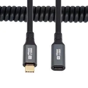 Stretch Coiled USB-C USB4 Cable 20Gbps 100W 8K for Laptop Keyboard Tablet Type-C Male to Female Power & Data Extension Cable Stretch Coiled USB-C USB4 Cable 20Gbps 100W 8K for Laptop Keyboard Tablet Type-C Male to Female Power & Data Extension Cable