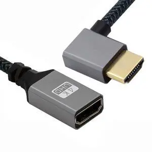 HDMI 1.4 Type A Male to A Female Extension Cable Left Angled 90 Degree Support HDTV 4K 60hz 3D HDMI 1.4 Type A Male to A Female Extension Cable Left Angled 90 Degree Support HDTV 4K 60hz 3D
