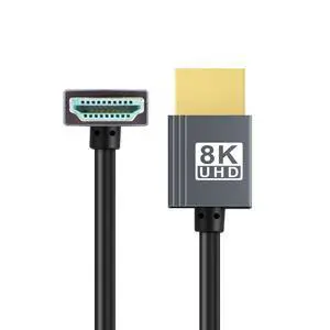Down Angled Ultra Soft HDMI 2.1 to HDMI 8K High Flex 90 Degree HDTV Cable Hyper Super Flexible Cord High Speed Type-A Male to Male for Computer HDTV (Down Angled 50cm) Down Angled Ultra Soft HDMI 2.1 to HDMI 8K High Flex 90 Degree HDTV Cable Hyper Super Flexible Cord High Speed Type-A Male to Male for Computer HDTV (Down Angled 50cm)