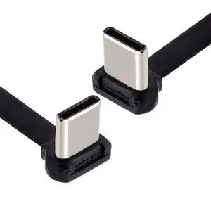 USB-C Type C to USB-C Ultra Slim Flat Power USB2.0 Data Cable Angled Connector 65W Fast Charge for Laptop Tablet Phone USB-C Type C to USB-C Ultra Slim Flat Power USB2.0 Data Cable Angled Connector 65W Fast Charge for Laptop Tablet Phone