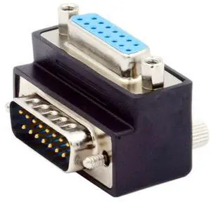 Up 90 Degree Angled DSUB D-subminiature 15pin Male to Female Extension Adapter DB Connector Up 90 Degree Angled DSUB D-subminiature 15pin Male to Female Extension Adapter DB Connector