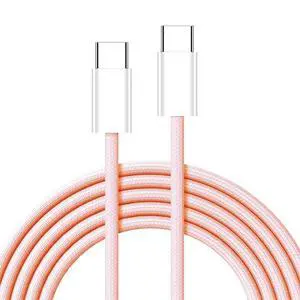 USB-C Type C Male to Male PD 27W 65W Power 480Mbps Data Cable Pink Sleeve for Phone & Tablet & Laptop 20cm USB-C Type C Male to Male PD 27W 65W Power 480Mbps Data Cable Pink Sleeve for Phone & Tablet & Laptop 20cm