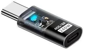 Transparent LED USB4 Type C Male to Female Extension 240W Power 40Gbps Data 8K Video Adapter for Phone Laptop Transparent LED USB4 Type C Male to Female Extension 240W Power 40Gbps Data 8K Video Adapter for Phone Laptop