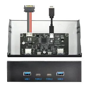 10Gbps USB 3.1 Type-A & Type-C HUB 4 Ports Front Panel to Motherboard Type-E Connector Cable 10Gbps for 5.25" CD-ROM Bay Tray 10Gbps USB 3.1 Type-A & Type-C HUB 4 Ports Front Panel to Motherboard Type-E Connector Cable 10Gbps for 5.25" CD-ROM Bay Tray
