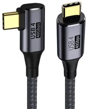 Angled USB4 Cable 40Gbps with 100W Charging and 8K@60Hz 5K@60Hz USB4.0 Compatible with Thunderbolt3/4 50cm Angled USB4 Cable 40Gbps with 100W Charging and 8K@60Hz 5K@60Hz USB4.0 Compatible with Thunderbolt3/4 50cm