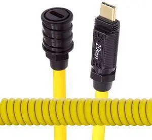 Stretch Coiled USB-C USB4 Cable 20Gbps 140W 8K for Gaming Keyboard Mouse Type-C Male to Female Extension Cable Power & Data Stretch Coiled USB-C USB4 Cable 20Gbps 140W 8K for Gaming Keyboard Mouse Type-C Male to Female Extension Cable Power & Data