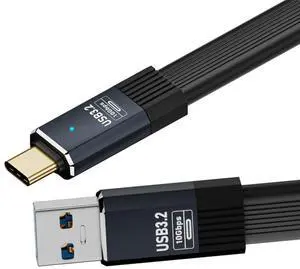Cable USB3.1 Type-A Male to Type-C Male 10Gbps Flat Slim FPC USB-C Data Power Cable 5V3A for Laptop Phone Disk (20cm) Cable USB3.1 Type-A Male to Type-C Male 10Gbps Flat Slim FPC USB-C Data Power Cable 5V3A for Laptop Phone Disk (20cm)