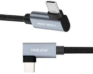 USB-C Type-C 10Gbps Male to Male Dual Right Angled 4K Video PD 65W Power Cable 90 Degree 200CM USB-C Type-C 10Gbps Male to Male Dual Right Angled 4K Video PD 65W Power Cable 90 Degree 200CM