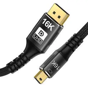 16K Displayport Cable,Displayport 2.1 to Mini Displayport Gold Plating Cable Support 16K@30Hz,8K@120Hz,4K@240Hz 40/80Gbps for 4090,7900 Graphics/PC/TV/Monitor 6.56FT/2.0M 16K Displayport Cable,Displayport 2.1 to Mini Displayport Gold Plating Cable Support 16K@30Hz,8K@120Hz,4K@240Hz 40/80Gbps for 4090,7900 Graphics/PC/TV/Monitor 6.56FT/2.0M