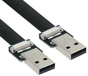 USB 2.0 Type-A Male to Type-A Male Data Flat Slim FPC Cable for FPV & Disk & Scanner & Printer 50CM USB 2.0 Type-A Male to Type-A Male Data Flat Slim FPC Cable for FPV & Disk & Scanner & Printer 50CM