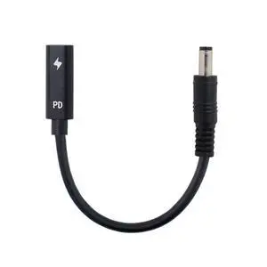 Type C USB-C Female Input to DC 5.5x2.1mm Power PD Charge Cable fit for Laptop 18-20V Type C USB-C Female Input to DC 5.5x2.1mm Power PD Charge Cable fit for Laptop 18-20V