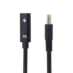 Type C USB-C Female Input to DC 5.5x2.5mm Power PD Charge Cable fit for Laptop 18-20V Type C USB-C Female Input to DC 5.5x2.5mm Power PD Charge Cable fit for Laptop 18-20V